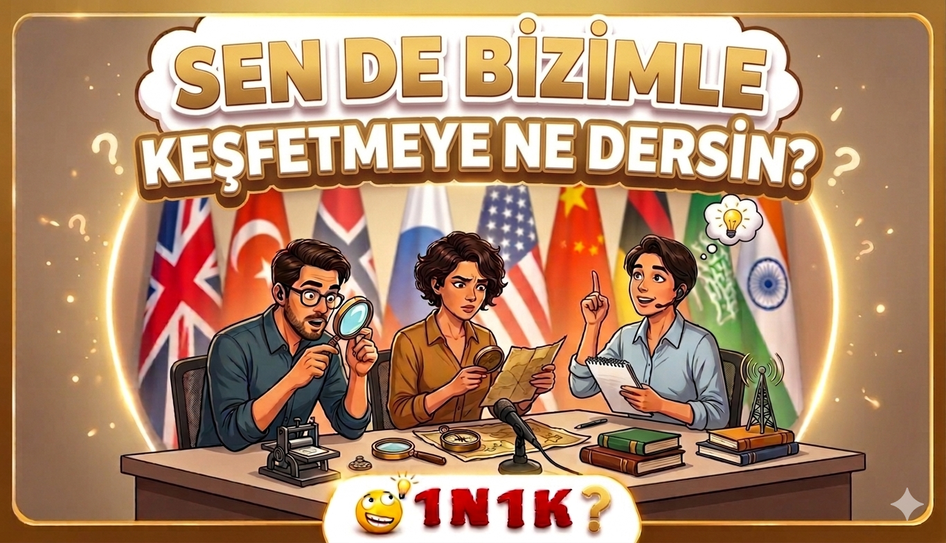 1N1K nedir ne değildir, nasıl, neden, niçin, kim, kaç soruları ile araştırma ve sorgulama konseptli 1N1K ana sayfa görseli